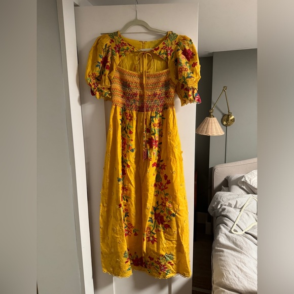 FARM RIO Flower Dream Floral Smocked Puff-sleeve Maxi Dress NWT - Picture 3 of 7